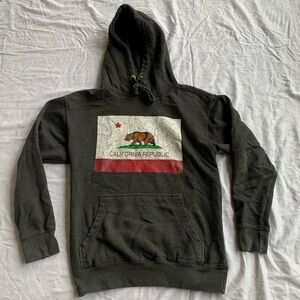 California Republic Graphic Dark Grey Cozy Cotton Unisex Hoodie Size M